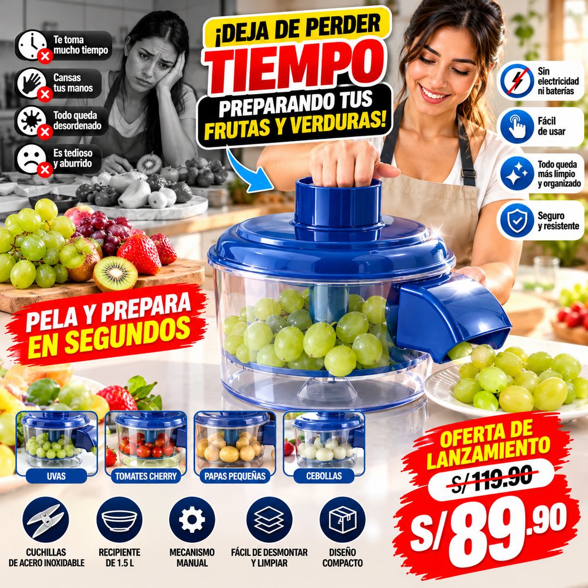 ⏰ ¡DEJA DE PERDER TIEMPO PREPARANDO TUS FRUTAS Y VERDURAS!